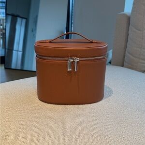 Saie Faux Leather Tan Vanity Case
